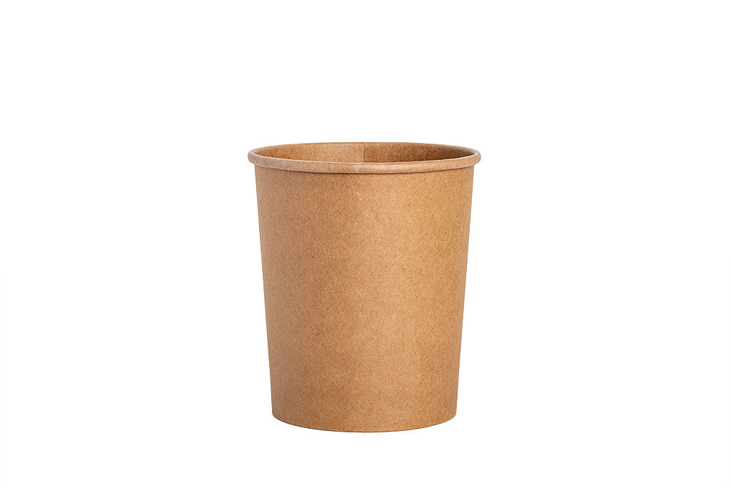Soup to Go Becher, Suppen Schale aus Kraftpapier, PLA-Beschichtung, braun, 32oz / 950 ml, Höhe 131 mm, ⌀118 mm